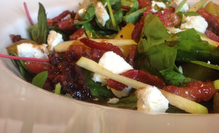 Black Pudding and Feta Salad with Maple Balsamic Dressing
